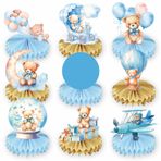 HEYOMI 9 adet Gender Reveal parti dekorasyonu, bal peteği, orta parça, masa dekorasyonu, ayı dekorasyonu, baby shower için, cinsiyet ilanı, parti aksesuarı, parti dekorasyonu, masa başlıkları