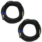 HeyTones 10 Ayaklar 12 Gauge Profesyonel SpeakON 1/4 "TS Hoparlör Kabloları-12AWG 10ft DJ/PA Hoparlör Kabloları Amplifikatör Bağlantı Telleri