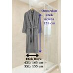 H&F Trendline %100 Pamuk Nar Çiçeği Büyük Beden Şalyaka Cepli Bornoz - 3XL - Kırmızı