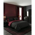 H&F Trendline Çift Kişilik Çift Taraflı Nevresim Takımı (Çarşafı Lastikli) - Siyah - Bordo - 200 x 220 cm