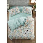 H&F Trendline Çift Taraflı Çift Kişilik Nevresim Takımı - Yeşil - Turuncu - Mavi - 220 x 240 cm