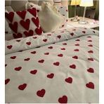 H&F Trendline Kalp Desen Çift Kişilik Nevresim Takımı - Beyaz - 200 x 220 cm
