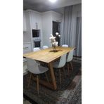 HFAY Tasarım Doğal Ağaç Ayak Ahşap Yemek / Toplantı / Çalışma Masası 100x200