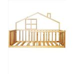 HFT Home Hft Home Evli Unisex Montessori Bebek Ve Çocuk Karyolası Doğal Ahşap Yatak Çam