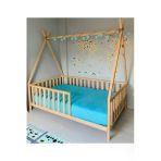 Hft Home Özgök Tarım Montessori Bebek Ve Çocuk Karyolası Unisex Doğal Ahşap Yatak 80X180