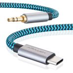 Hftywy USB C - 3,5 mm Ses Aux Jak Kablosu 4 FT Tip C Adaptörü 3,5 mm Kulaklık Stereo Kablo, USB C - Aux Kablosu, USB Tip C - Aux Erkek Adaptör Dongle Kablo Kablosu Araba Kulaklık Jakı