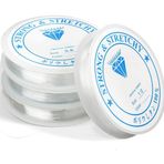 HFYMXNB Bileklikler için 4 adet lastik bant, 1,0 mm x 2, 0,8 mm x 2, 0,6 mm e 0,4 mm, bileklikler için lastik bant, şeffaf iplik, bileklik, takı yapımı, kolye, kendin yap el işi için elastik bant