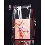 Hg Ambalaj 150 Adet 13X20 cm Bantlı Yapışkanlı Şeffaf Opp Jelatin Poşet ( 13X15+5 Cm) - 13 x 20 cm