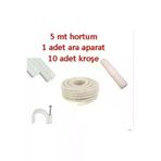 H&G ETİCARET HG0338 Topalak Boya Hırdavat Klima Su Tahliye Hortumu 5 Metre Ek Parça 10 Adet Kroşe Ek Parça