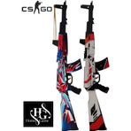 Hg Home&Game Ahşap Cs-Go Ak-47 2'Li Disarray Ve Asiimov Skin Kaplamalı Tüfek Oyuncak Set 1