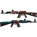 Hg Home&Game Ahşap Cs-Go Ak-47 2'Li Tüfek Oyuncak Set 1002