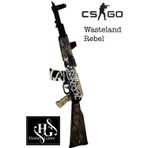 Hg Home&Game Ahşap Cs-Go Ak-47 Wasteland Rebel ( Çöl İsyancısı) Skin Kaplamalı Lastik Atar Oyuncak Gamer Hediye