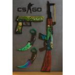 Hg Home&Game Ahşap Cs - Go Ak47 Ateş Yılanı - Fire Serpent Skin Kaplama Oyuncak Set3