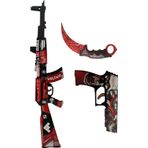 Hg Home&Game Ahşap Cs Go Bloodsport Skin Kaplamalı Set-3 3Lü Ahşap Oyuncak Takımı