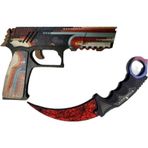Hg Home&Game Ahşap Cs-Go P250 Tabanca Karambite Oyuncak Set 7009