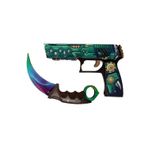 Hg Home&Game Ahşap Cs-Go P250 Tabanca Karambite Oyuncak Set 7013