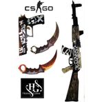Hg Home&Game Ahşap Cs-Go Wasteland Rebel ( Çöl İsyancısı ) Ak-47 Skin Kaplamalı Oyuncak Set. Gamer Hediye