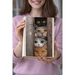 HG Home&Game Kedi Desenli Bez Kitap Kılıfı – Baskılı Kumaş Kitap Kabı, Kitap Koruyucu model6