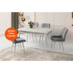 Hg Marmo Ortadan Açılır Büyüyen Yemek Masası Mermer Desenli 60 x 100 cm Sadece Masa Fiyatıdır