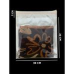 HG Tedarik 100 Adet 30X35 cm Bantlı Yapışkanlı Şeffaf Opp Jelatin Poşet Torba, Şeffaf Poşet ( 30X30+5 ) - 30 x 35 cm