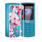 HGJTF Nokia 105 4G 2023 (1,8 inç) için kılıf, sertleştirilmiş cam koruyucu folyolu ultra ince darbeye dayanıklı cep telefonu kılıfı silikon kılıf çizilmeye karşı dayanıklı yumuşak TPU kılıf Nokia 105