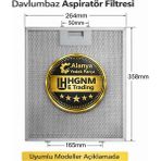 Hgnm E-Trading 00703451 Davlumbaz Aspiratör Metal Yağ Filtresi 358x264 mm – Bosch, Siemens, Neff, Balay, Constructa, Profilo Uyumlu Alüminyum Davlumbaz Filtresi - Aspiratör & Davlumbaz