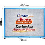 Hgnm E-Trading 40×28 Davlumbaz Yağ Filtresi 400x280mm Aspiratör Davlumbaz Aralığı Yağ Filtresi Mutfak Aspiratör Havalandırma Alüminyum E2 - Aspiratör & Davlumbaz