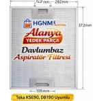 Hgnm E-Trading 81460072 Aspiratör Davlumbaz Metal Yağ Filtresi 370x281 mm – Teka KSE90, DB190 Uyumlu - Aspiratör & Davlumbaz