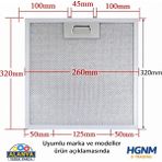 Hgnm E-Trading White Daisy, ESCO, TEKA, Arçelik 260x320 mm Davlumbaz Yağ Filtresi 26x32 C3 Aspiratör Filtre Teli - Aspiratör & Davlumbaz