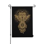 HGOD DESIGNS Baykuş Çiçek Bahçe Bayrağı 40,7 x 45,7 cm Dikey Çift Taraflı Boho Altın Kuş Rüya Kapanı Mala Totemik Maskot Dövme Dış Mekan Bayrakları Afişler Dış Dekor Avlu Çiftlik Evi