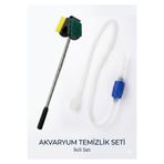 HGROUP Akvaryum Temizlik Seti - Uzatılabilir Cam Temizleme Aparatı ve Dip Sifonu Pompası 2'li Avantaj Paket