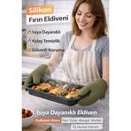 HGROUP Silikon Fırın Eldiveni Kaymaz - Isıya Dayanıklı Mutfak Fırın için Sıcak Tepsi Tutacağı Düz Tasarım