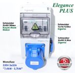 Hgsşarj Elegance Plus, Monofaze Elektrikli Araç Kombinasyon Kutusu, Tesla Blue Adaptöre Uyumlu +Kaçak Akım Röle 3X32A + 1X16A - Schneider Marka Sigorta Grubu