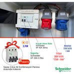Hgsşarj "xlkombi" 5X32A + 3X32A + 1X16A 22KW Trifaze 7kw Monofaze Elektrikli Araç Kombinasyon Panosu Tesla Blue Adaptör Uyumlu Schneider Sigorta Grubu Kombinasyon Kutusu