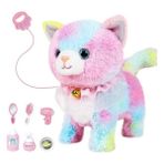 HH Interaktif Peluş Oyuncak Yürüyen ve Havlayan Robot Kedi Peluş Kedi Uzaktan Kumanda Yavru Kedi (Renkli Kedi) (Yurt Dışından) - 23x23x11cm