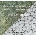 Hhk Beyaz Dolomit Doğal Dekoratif Taş 2-4 Cm 10 Kg