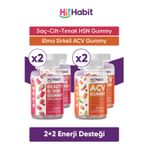 Hi Habit HSN Saç, Cilt ve Tırnak Vitamini - ACV Elma Sirkesi Gummy Takviye Edici Gıda Seti