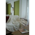 H&İ HOME TEXTILE Wellsoft Jakarlı Ekru Battaniye – 200x220 cm | Ultra Yumuşak, Sıcak Tutucu | Şık Dokulu Tasarım