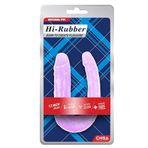 Hi-Rubber Şeffaf Jel Çift Taraflı Eğik Dildo - 17cm Mor - C-CH7306