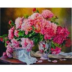 Hi Stone 5D Elmas Boncuk Taş İşleme Mozaik Goblen Kit Tablo 50 x 40 cm GC74375 Renkli Çiçek Motifi