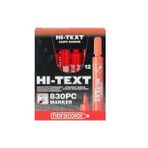 Hi-Text 830-Pc Kesik Uclu Markor Permanent Kalem 12Li Kirmizi