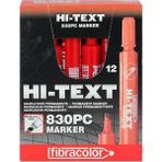Hi-Text Permanent 830PC Kesik Uçlu Kırmızı Markör Kalem 12'li