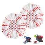 Hibaby Cedar O EasyWring Spin Mop 1 Tank Sistemi için 2 Paket Paspas Yedek Başlığı, Orta Kısım%40 Temizleme Gücü Ekleyin, Paspas Yedek Başlıkları Değiştirin Derin Temizleme, Mikrofiber, Makinede