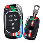 HIBEYO Araba anahtarı kılıfı Honda Civic 11th Accord CR-V HR-V Pilot Vezel ZR-V 2023 2024 için uygundur Aksesuar Koruyucu kılıf Kapak Uzaktan kumanda Anahtar kutusu Anahtar kutusu Anahtarlık A Siyah