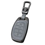 HIBEYO Araba anahtarı kılıfı Hyundai Keyless Solaris iX35 i30 Tucson Santa Fe Accent i20 ix25 için uygun deri anahtar kapağı anahtar kutusu çanta kabuk anahtarlık anahtarlık araba aksesuarı-C