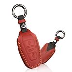 HIBEYO Araba anahtarı kılıfı Peugeot 3008 208 508 için uygun anahtar kılıfı deri koruyucu kılıf Citroen C4L DS5 DS6 Grandland X için anahtar kılıfı uzaktan kumanda anahtarlık kırmızı