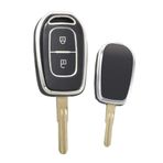 HIBEYO Araba anahtarı kılıfı Renault için uygun anahtar kılıfı koruyucu kılıf Renault Kwid Traffic Symbol Dacia Sandero Logan Duster için uzaktan kumanda Shell Jacket Protector aksesuar 2 tuşlu gümüş siyah