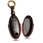 HIBEYO Nissan Sığır Derisi için Akıllı Araba Anahtarı Kılıfı Kılıf Koruyucu Kılıf Nissan Qashqai X-Trail Juke Micra Murano Keyless Aksesuar Anahtar Gövdesi Anahtarlık Siyah