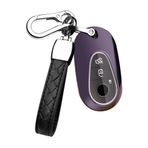HIBEYO Smartkey araba anahtar kılıfı Benz anahtar kılıfı silikon koruma Mercedes C sınıfı S-Sınıfı W223 S350 S400 S500L C200 C260 anahtar muhafazası anahtarlık 3 tuşlu lila