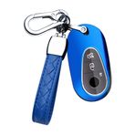 HIBEYO Smartkey araba anahtar kılıfı Benz anahtar kılıfı silikon koruma Mercedes C sınıfı S-Sınıfı W223 S350 S400 S500L C200 C260 anahtar muhafazası anahtarlık 3 tuşlu mavi